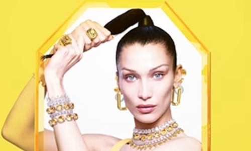 Bella Hadid outfitted with Swarovski jewelry
