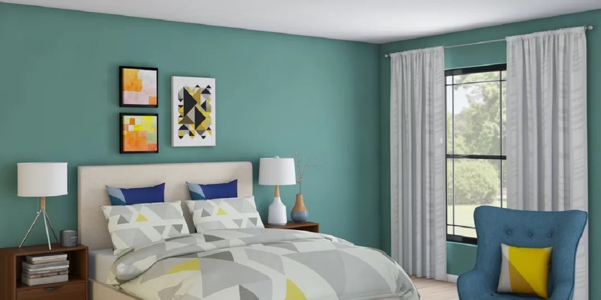 Modern Teal And Gray Bedroom Ideas