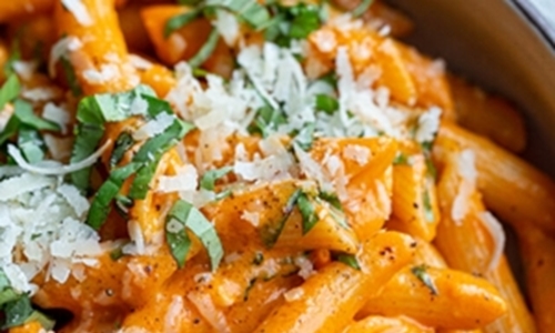 Roasted Red Pepper Pasta - Food with Feeling